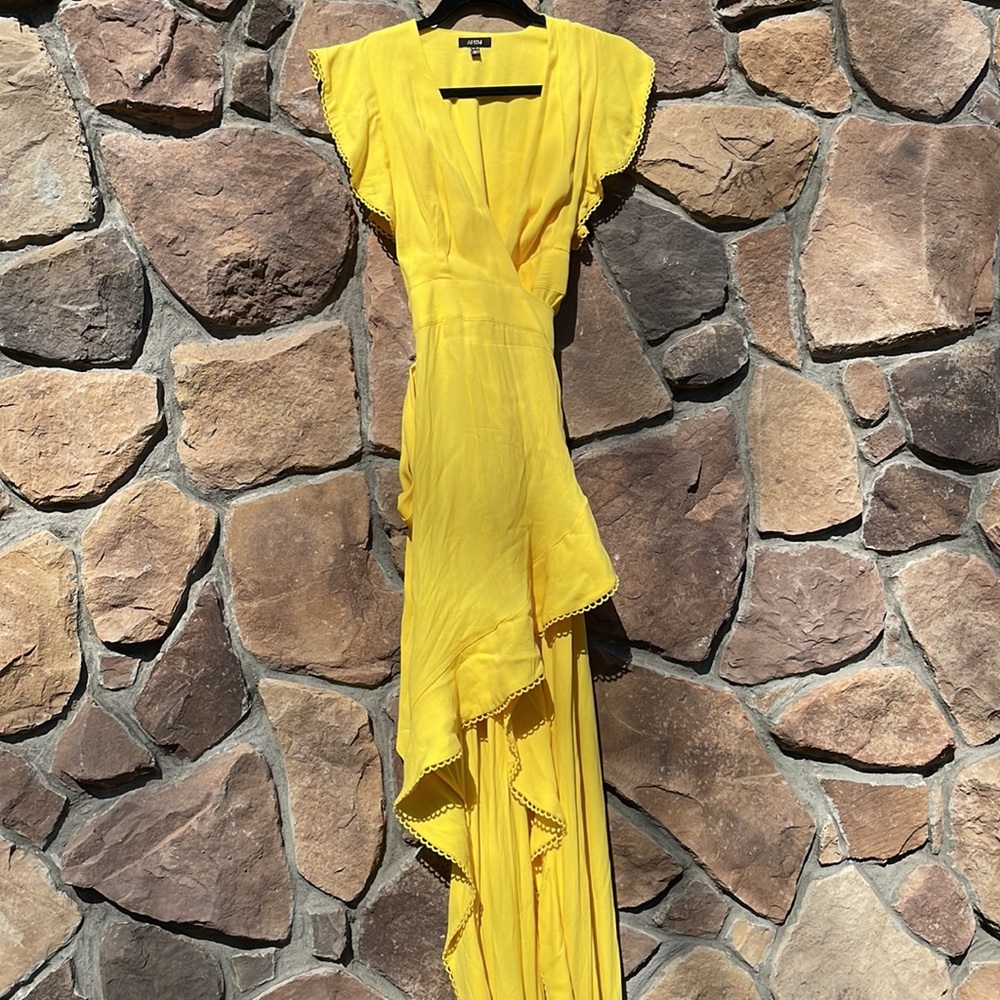 AFRM Revolve Ruffle Wrap Dress XS - Picture 7 of 8